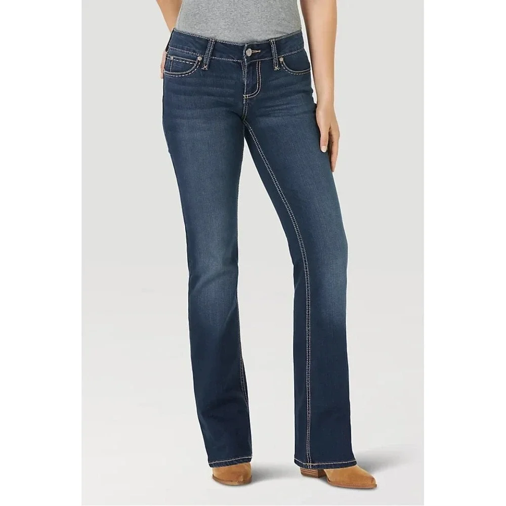 Wrangler Retro‎ Mae Bootcut Mid Rise Jeans Womens 26x32 Medium Wash